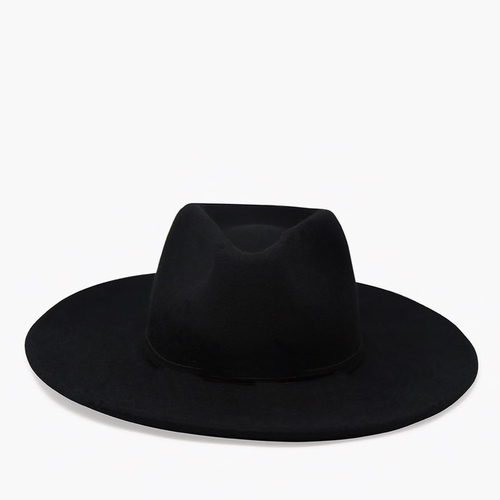 SENSI STUDIO Fedora Hat Panama Black 100% Wool